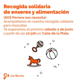 Ciudadanos Los Barrios inicia mañana la campaña solidaria de recogida de enseres para la perrera "SOS Los Barrios"